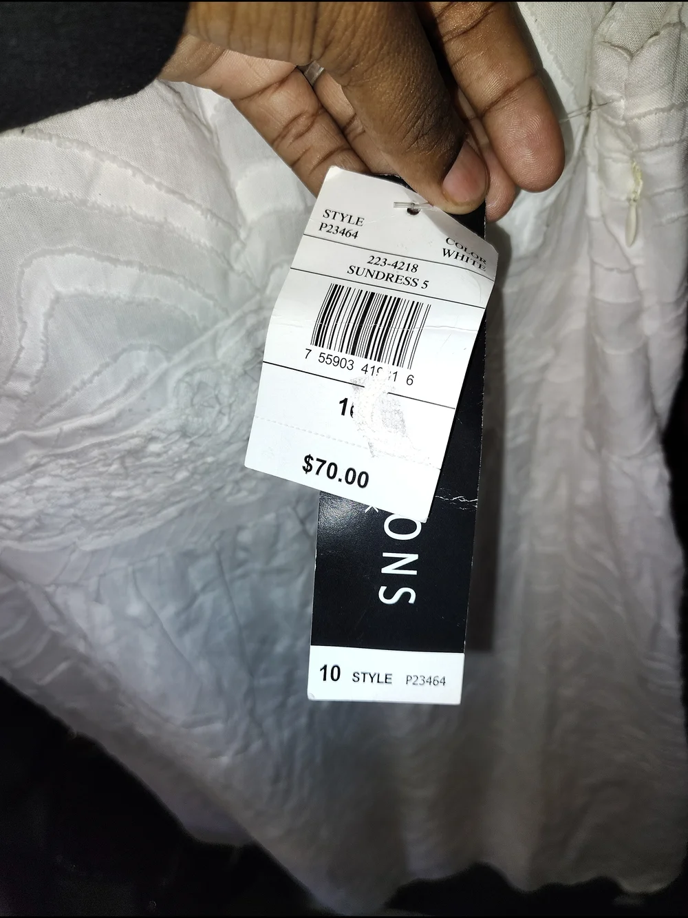 Perceptions White V-Neck Mini Dress - Picture 3 of 3